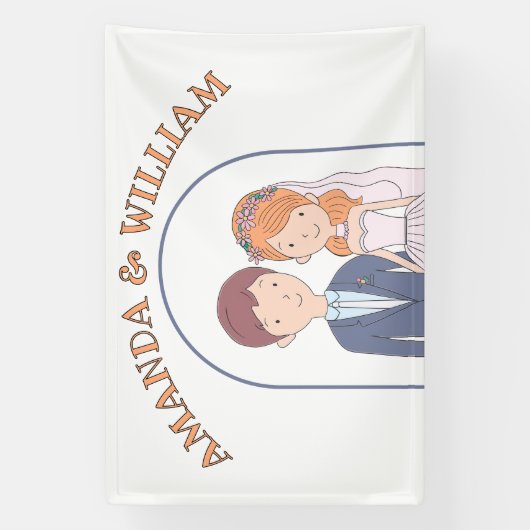 Einfache, Cartoon-Ike-Ehevorstellung Banner (Vertikal)