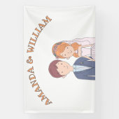 Einfache, Cartoon-Ike-Ehevorstellung Banner (Vertikal)