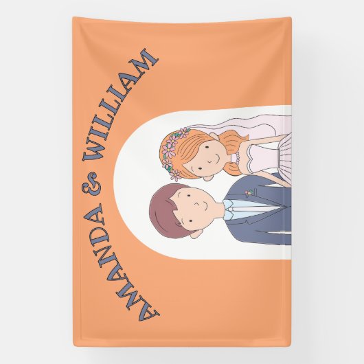 Einfache, Cartoon-Ike-Ehevorstellung Banner (Vertikal)