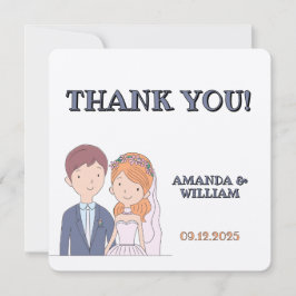 Einfache, Cartoon-Ike-Ehevorstellung Dankeskarte