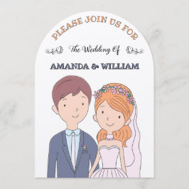 Einfache, Cartoon-Ike-Ehevorstellung Einladung