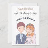 Einfache, Cartoon-Ike-Ehevorstellung Einladung (Vorderseite)