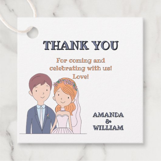 Einfache, Cartoon-Ike-Ehevorstellung Geschenkanhänger (Vorderseite)