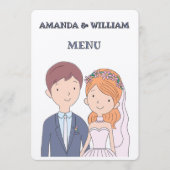Einfache, Cartoon-Ike-Ehevorstellung Menükarte (Vorderseite)