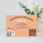 Einfache, Cartoon-Ike-Ehevorstellung RSVP Karte (Stehend Vorderseite)