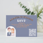 Einfache, Cartoon-Ike-Ehevorstellung RSVP Karte (Stehend Vorderseite)