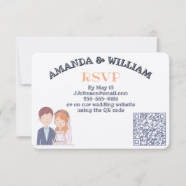 Einfache, Cartoon-Ike-Ehevorstellung RSVP Karte
