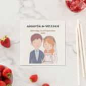 Einfache, Cartoon-Ike-Ehevorstellung Serviette (Beispiel)