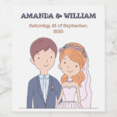 Einfache, Cartoon-Ike-Ehevorstellung Weinetikett (Einzelnes Label)