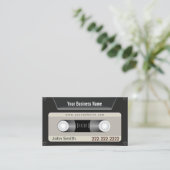 Einfache Cassette Tape DJ Business Card Visitenkarte (Stehend Vorderseite)