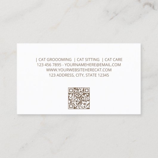 Einfache Cat Sitting Visitenkarte (Rückseite)