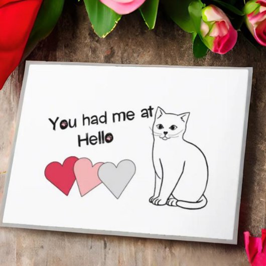 Einfache Cat Valentine Card Dankeskarte