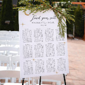 Einfache Celestial Gold Moon Wedding Seating Chart Poster