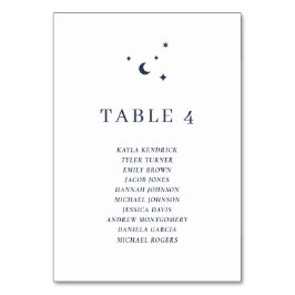 Einfache Celestial-Tischnummer mit Gast-Namen Tischnummer