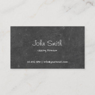 Einfache Chalkboard Casting Director Business Card Visitenkarte