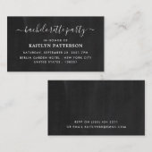 Einfache Chalkboard-Effekt-Junggeselinnen-Abschied Begleitkarte (Vorne/Hinten)