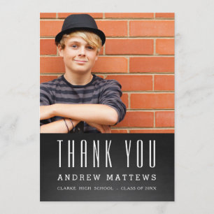 Einfache Chalkboard Foto Abschluss Danke Karte