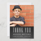 Einfache Chalkboard Foto Abschluss Danke Karte (Vorderseite)