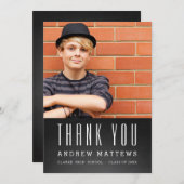 Einfache Chalkboard Foto Abschluss Danke Karte (Vorne/Hinten)