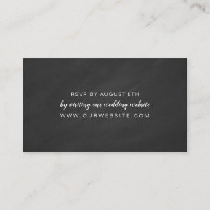 Einfache Chalkboard Hochzeit RSVP Online-Karte Begleitkarte
