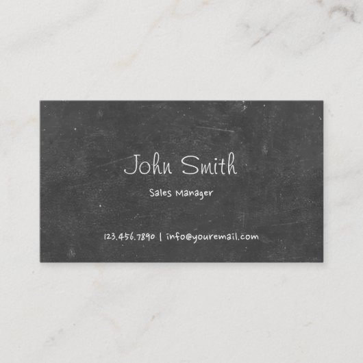 Einfache Chalkboard Sales Manager Business Card Visitenkarte (Vorderseite)
