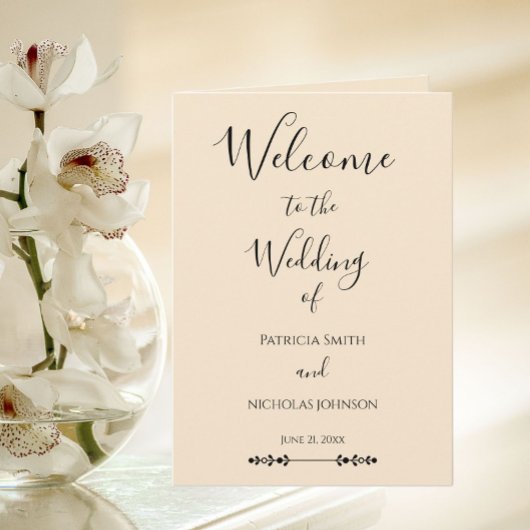 Einfache Champagner-Hochzeit im stilisierten Stil Programm