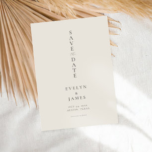 Einfache Champagner Minimalistisch Chic Hochzeit Save The Date