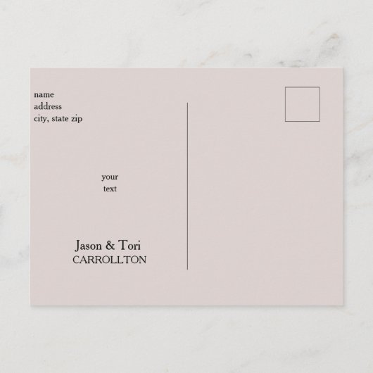 Einfache Champagner Pink Geburtsankündigung Ankündigungspostkarte (Rückseite)