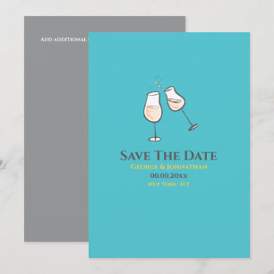 Einfache Champagnerbrille Toast schwul lesbisch Save The Date
