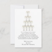 Einfache Champagnergläser Hochzeit Dankeskarte (Rückseite)
