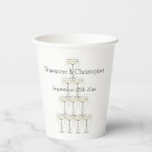 Einfache Champagnergläser Hochzeit Pappbecher (Vorderseite)