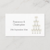 Einfache Champagnergläser Hochzeit Platzkarte (Rückseite)