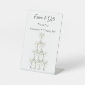 Einfache Champagnergläser Hochzeit Sockelschild (Vorderseite)