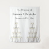 Einfache Champagnergläser Hochzeit Wandteppich (Vorderseite)