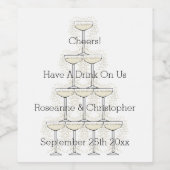 Einfache Champagnergläser Hochzeit Weinetikett (Einzelnes Label)