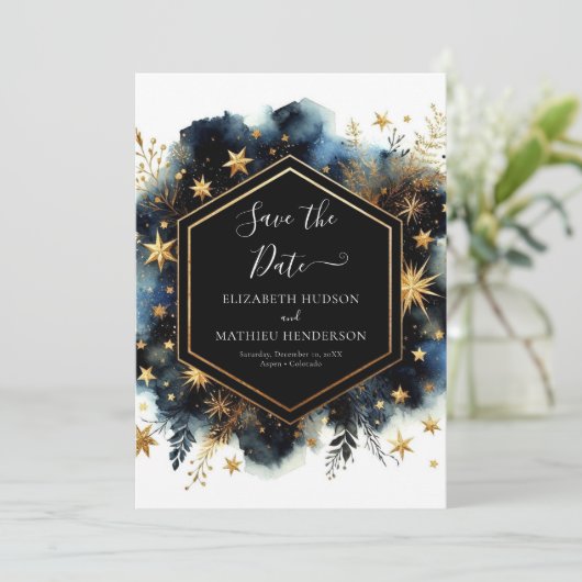 Einfache, charmante Hochzeit Save The Date (Stehend Vorderseite)