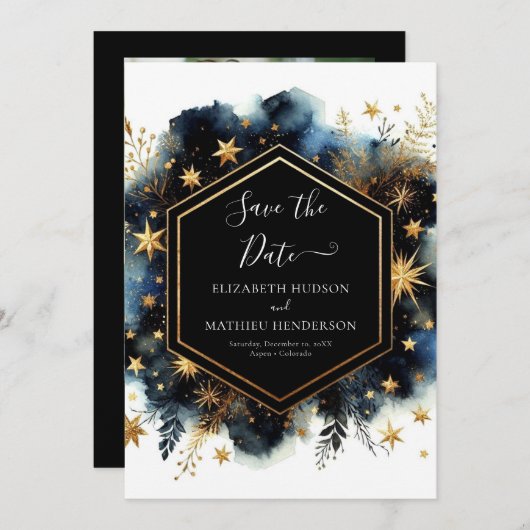 Einfache, charmante Hochzeit Save The Date (Vorne/Hinten)