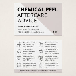 Einfache chemische Peel-Aftercare-Instruktionskart