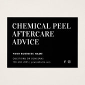 Einfache chemische Peel-Aftercare-Instruktionskart (Vorderseite)