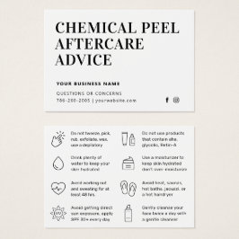 Einfache chemische Peel-Aftercare-Instruktionskart