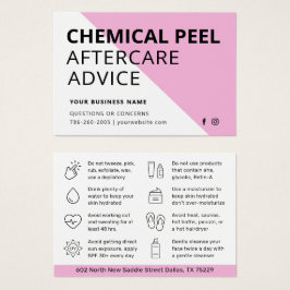 Einfache chemische Peel-Aftercare-Instruktionskart