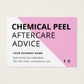 Einfache chemische Peel-Aftercare-Instruktionskart (Vorderseite)
