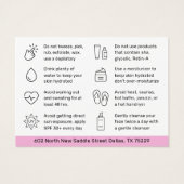 Einfache chemische Peel-Aftercare-Instruktionskart (Rückseite)