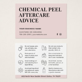 Einfache chemische Peel-Aftercare-Instruktionskart