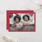 Einfache Cherish Script 2 Foto Weihnachten Karte (Vorderseite/Rückseite Beispiel)