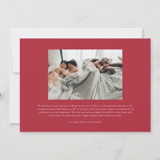 Einfache Cherish Script 2 Foto Weihnachten Karte (Rückseite)