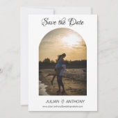 Einfache Chic 2 Foto Hochzeit Save The Date (Vorderseite)