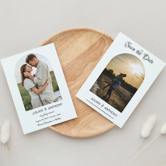 Einfache Chic 2 Foto Hochzeit Save The Date