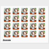 Einfache Chic Abschluss Sticker, orange Quadratischer Aufkleber (Blatt)