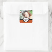 Einfache Chic Abschluss Sticker, orange Quadratischer Aufkleber (Tasche)